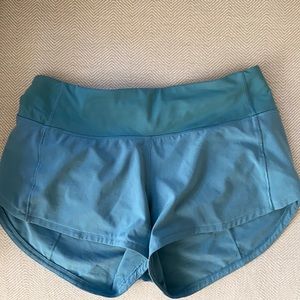 lululemon speed up shorts 2.5 length turquoise